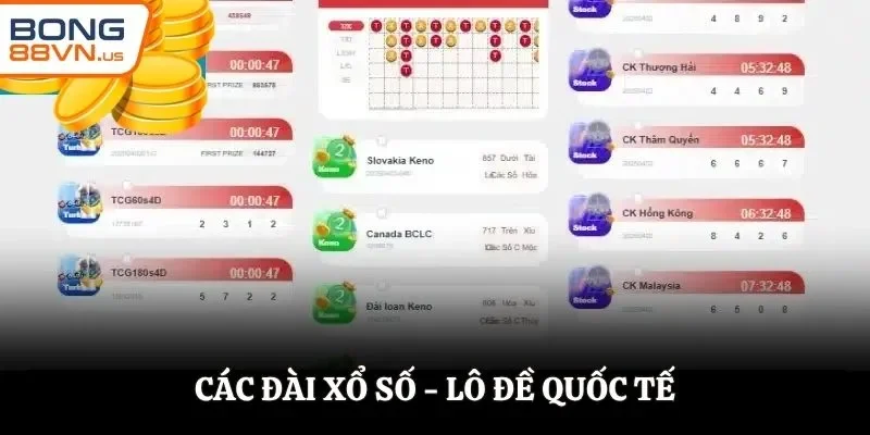 Các đài xổ số - lô đề quốc tế